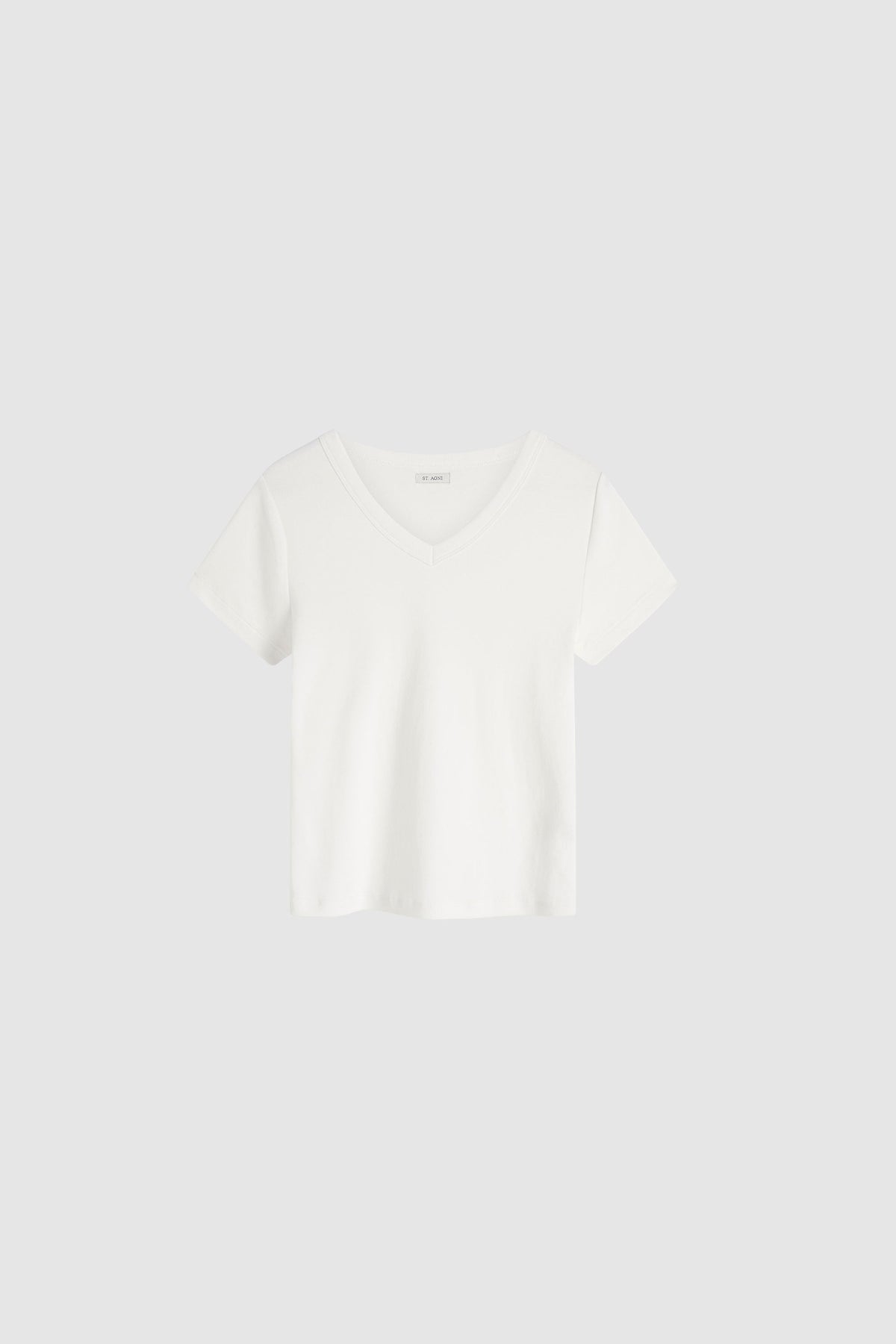 Organic Cotton V Neck Tee - White