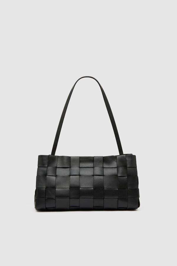 Slim Woven Tote - Black