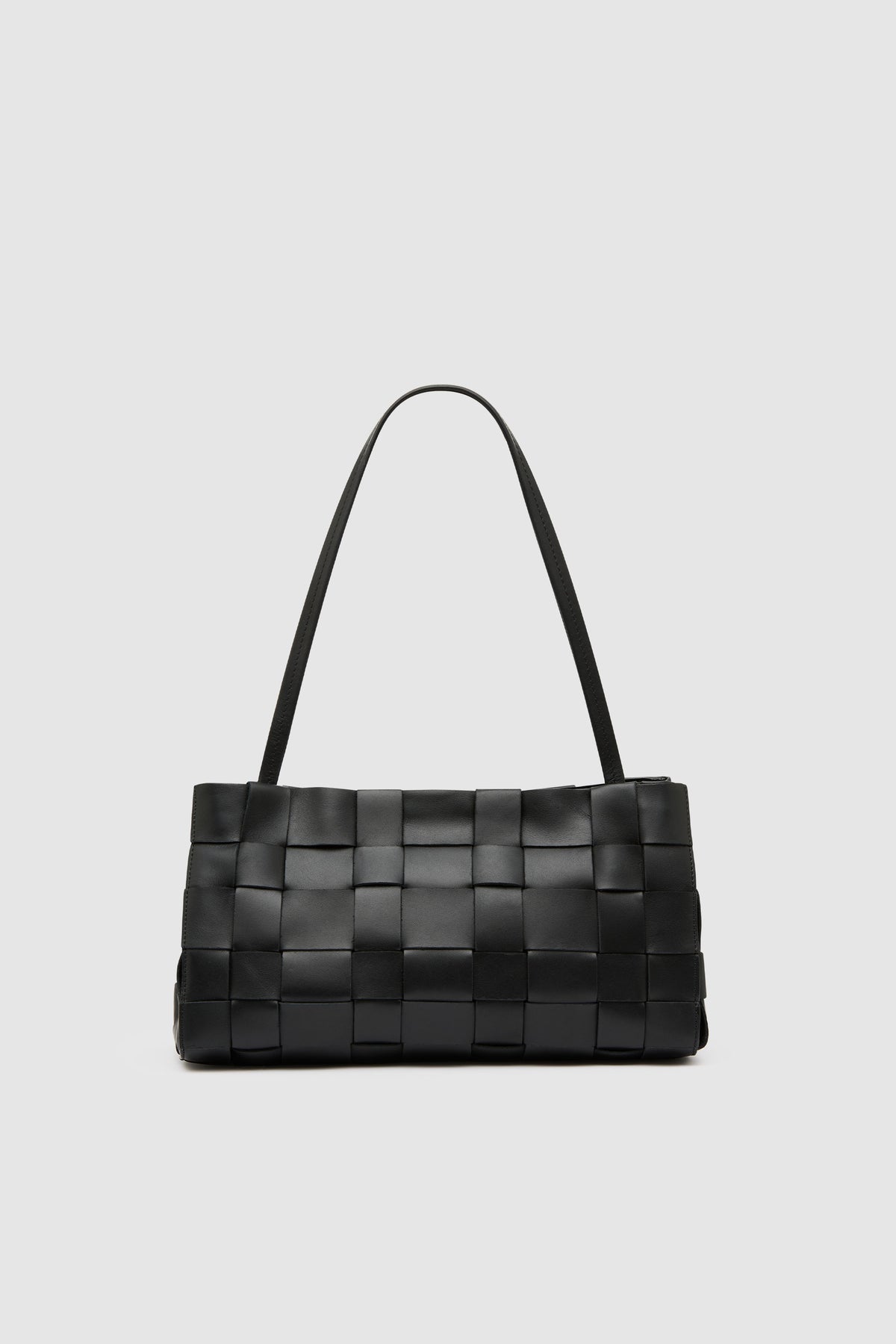 Slim Woven Tote - Black