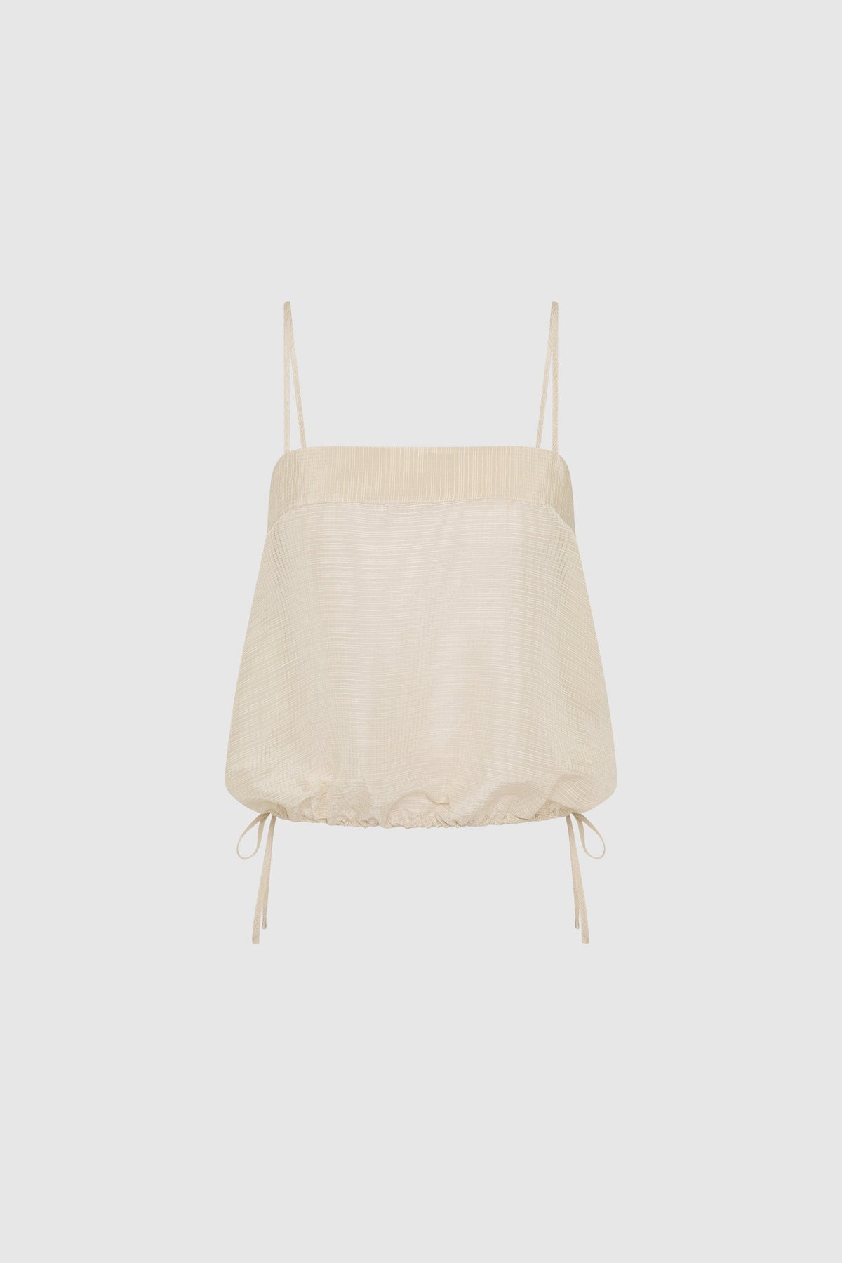 Woven Check Drawstring Cami - Soft Ash