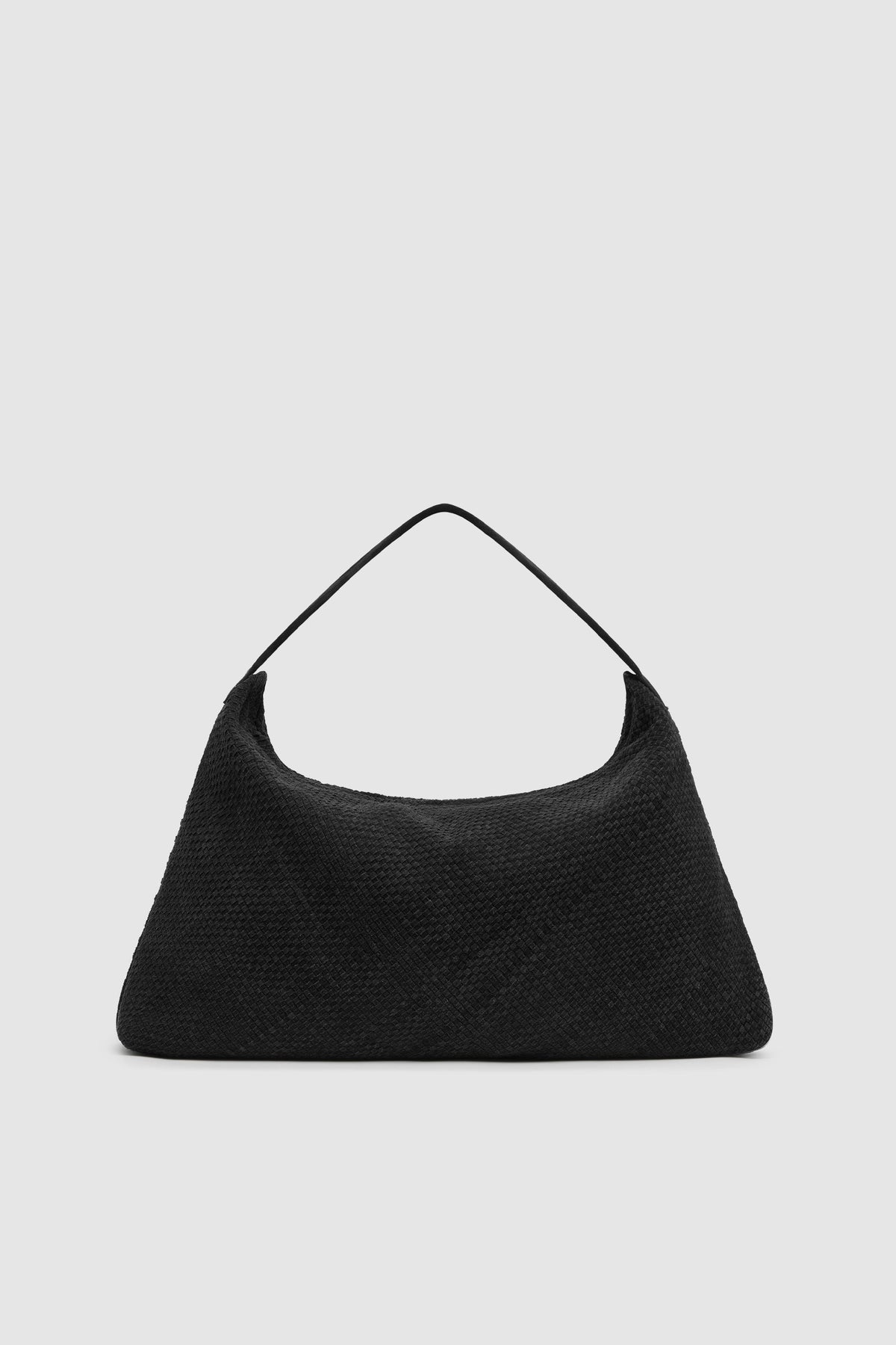 Suede Woven Hobo Bag - Washed Black