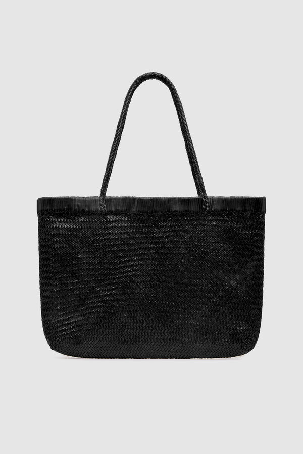 PRE-ORDER: Wide Bagu Woven Tote - Black