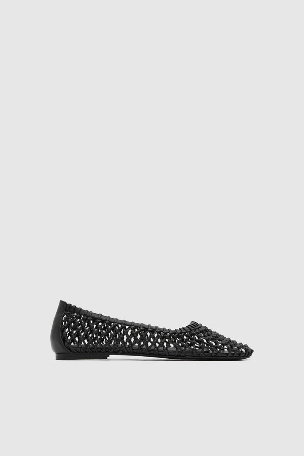 Woven Ballerina Flat - Black