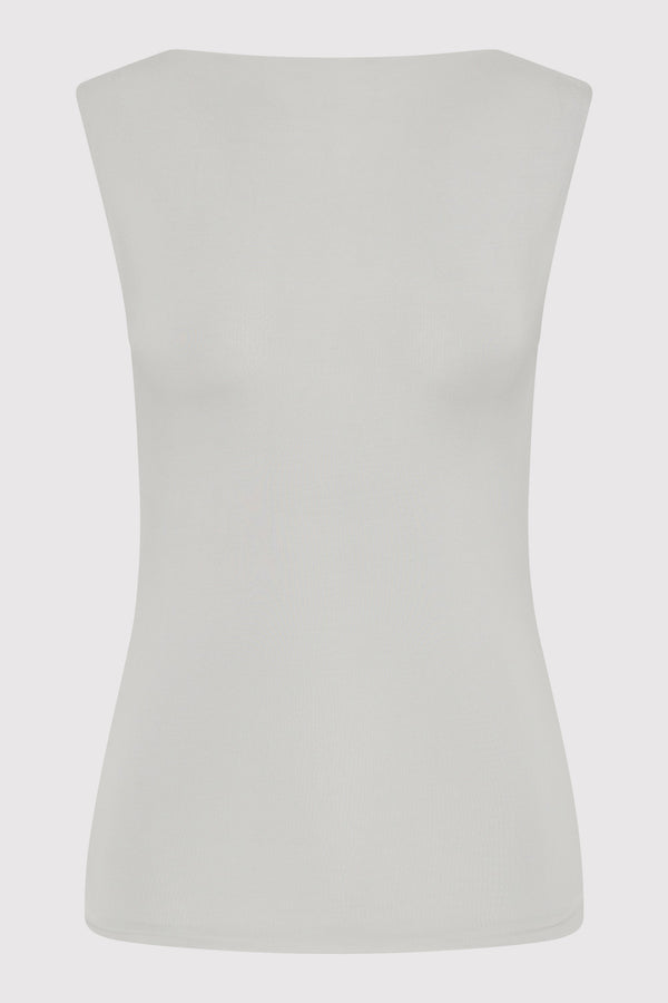 Cupro Jersey Top - Silver