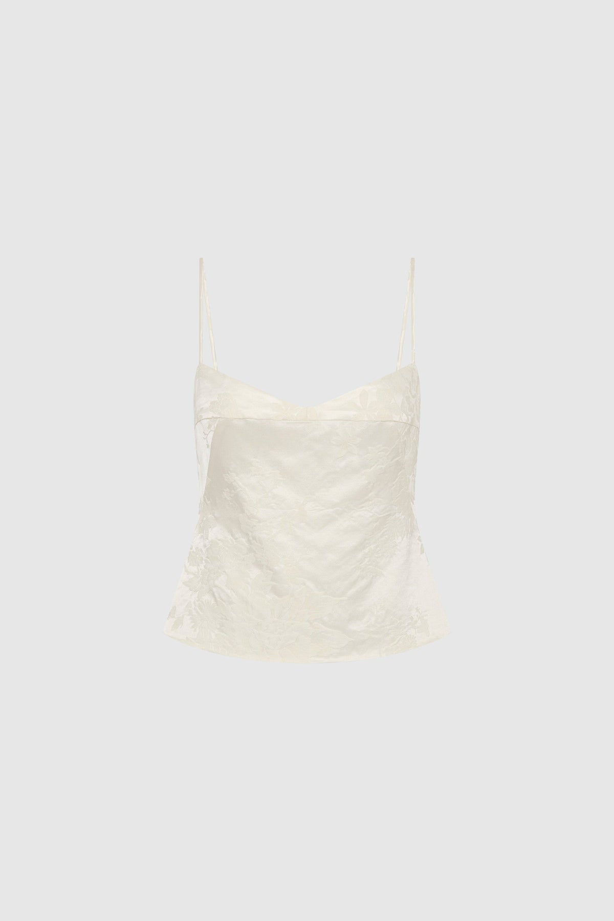 Silk Wool Jacquard Cami - Talco - Ghost