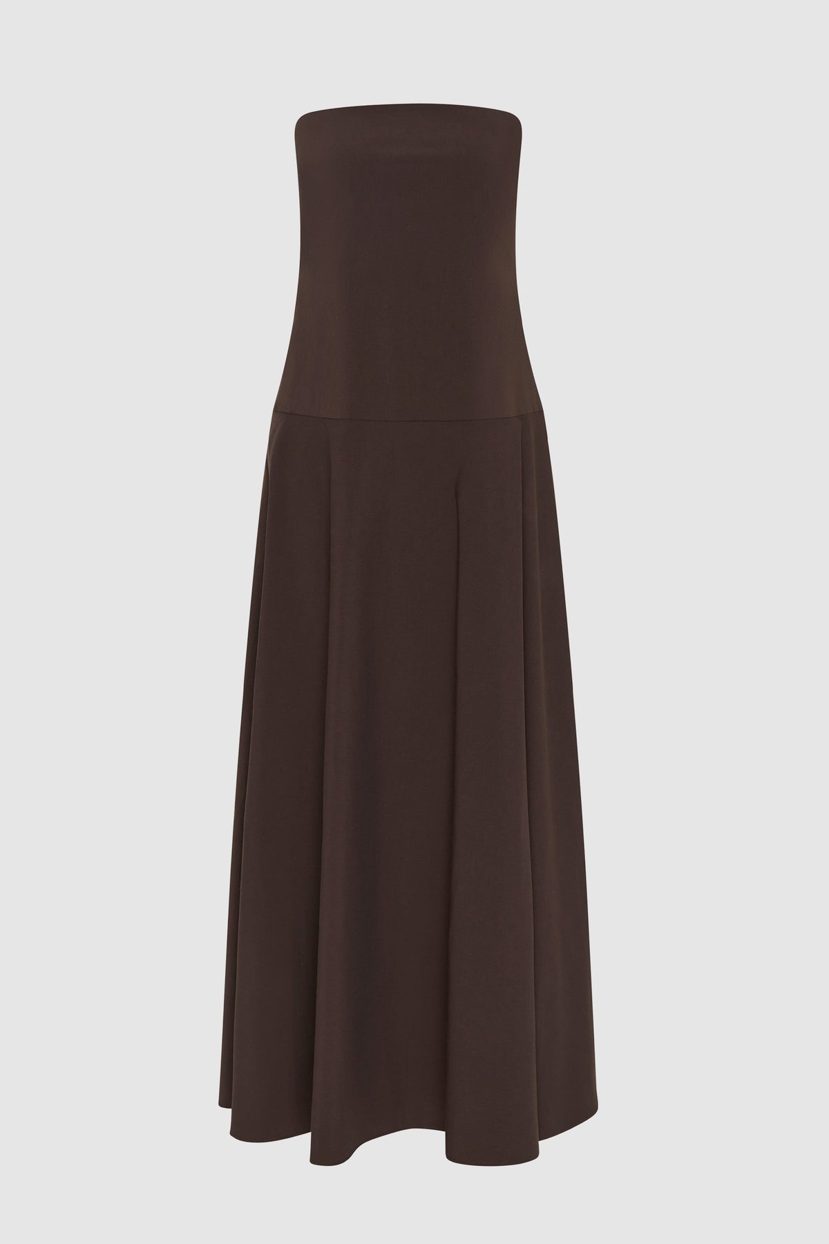 Strapless Rouleau Dress - Bark