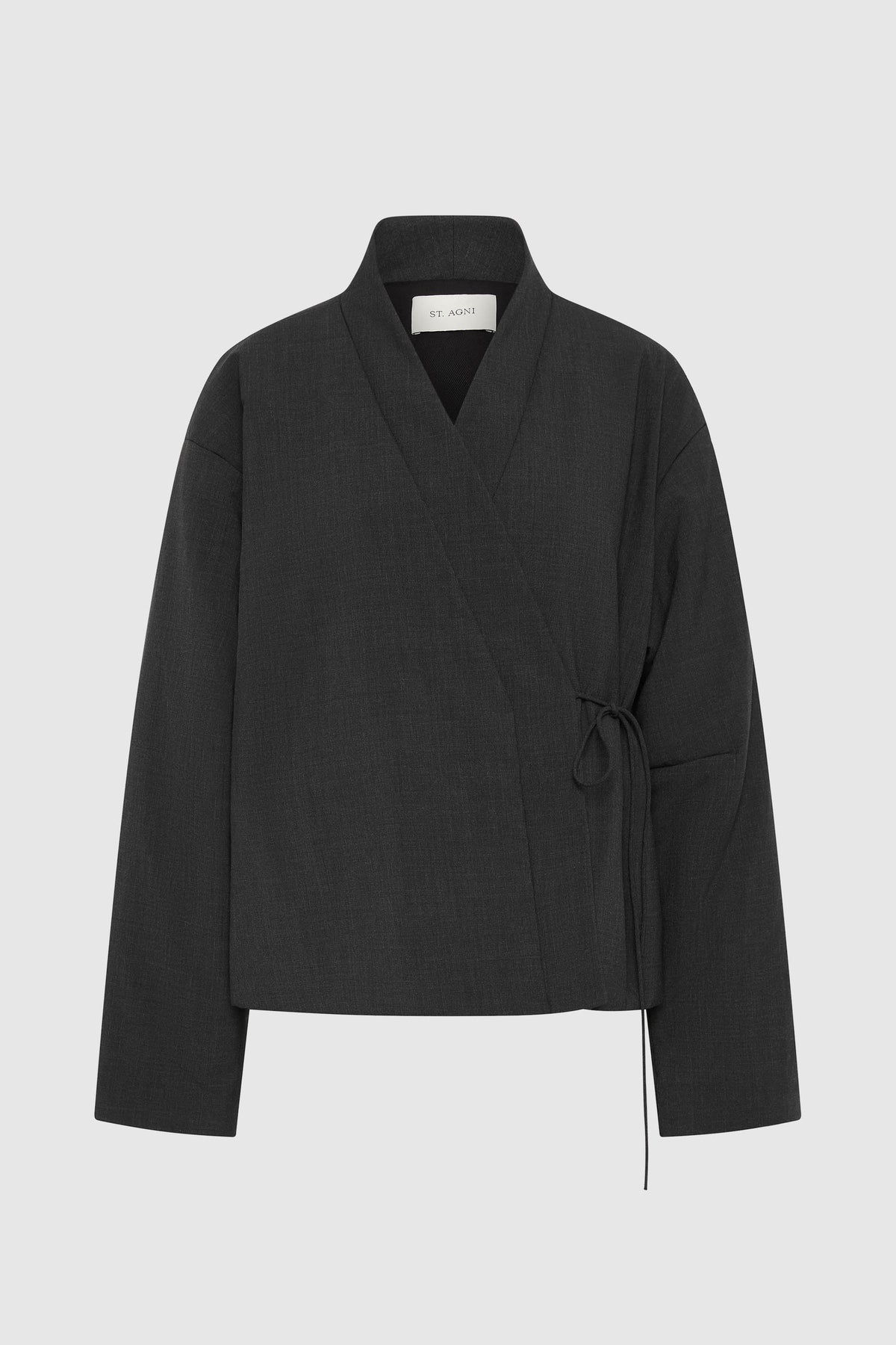 Pillow Wool Wrap Jacket - Dark Graphite