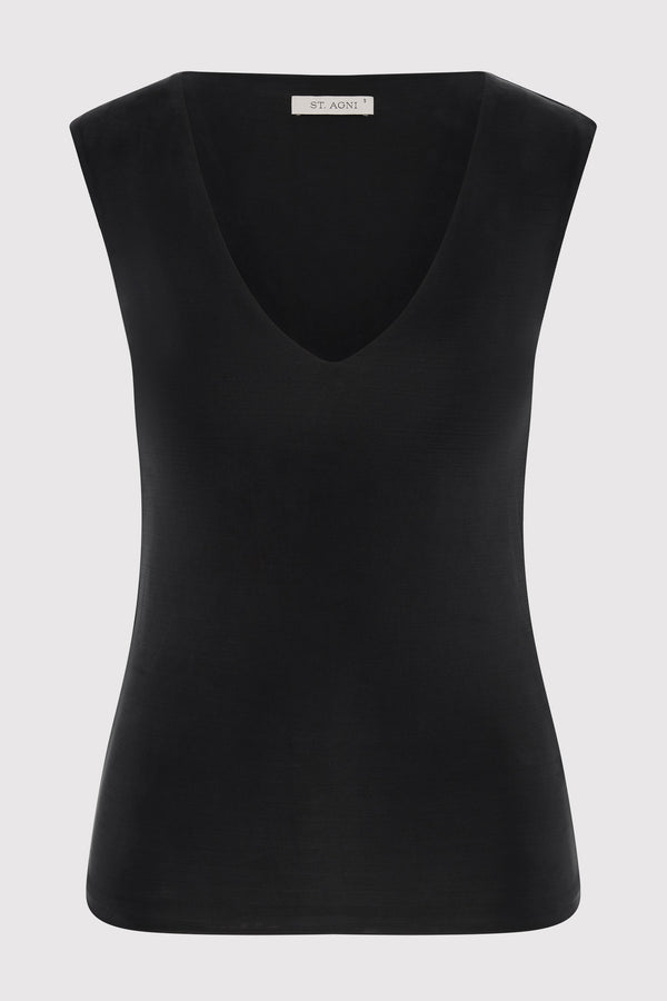 90s Cupro Top - Black