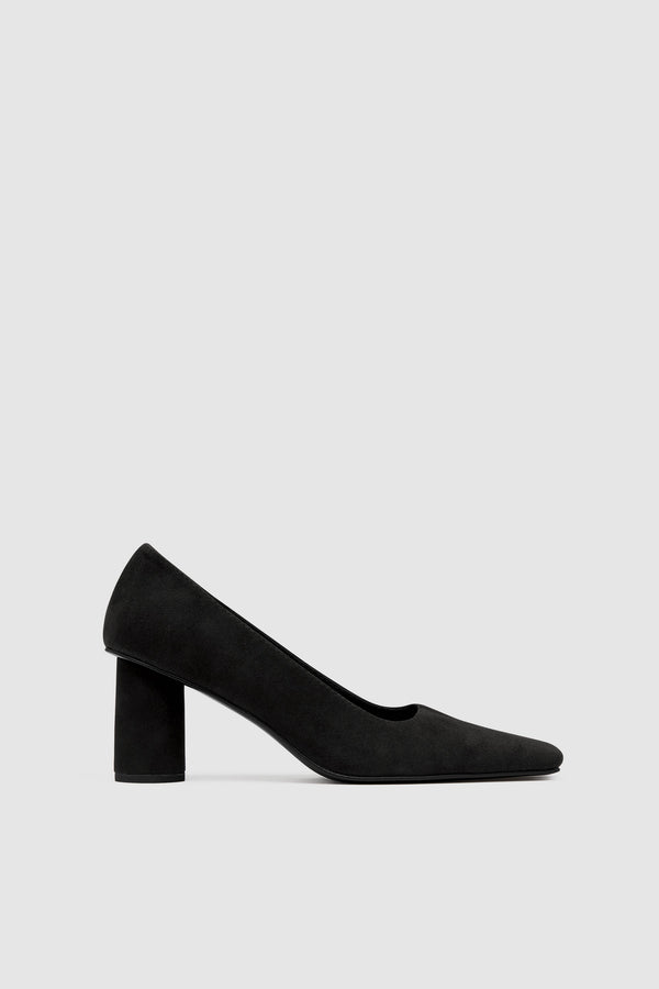 Suede Cylinder Pump - Black