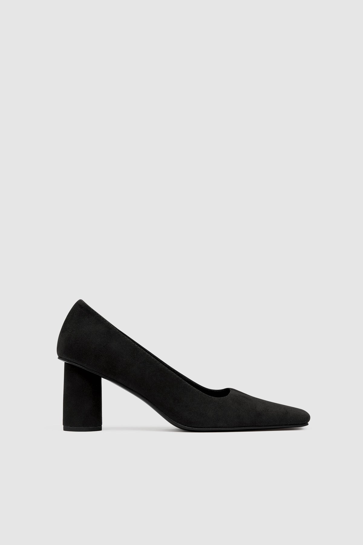 Suede Cylinder Pump - Black