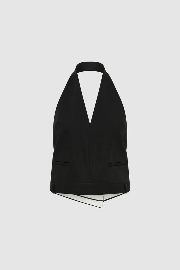 Upside Down Halter Top - Black