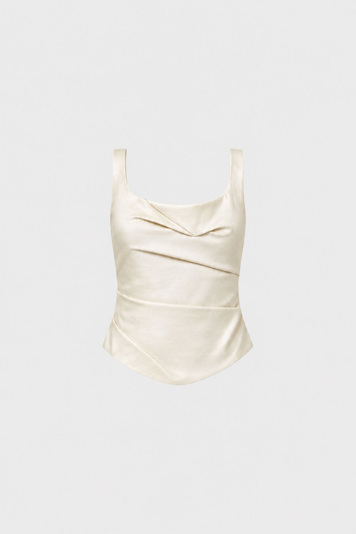 Raw Silk Draped Bodice - Cloud Cream