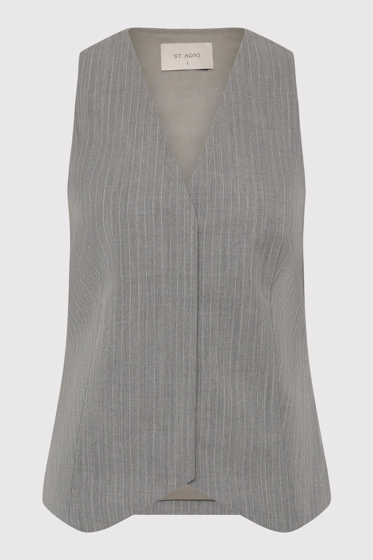 Pinstripe Wool Vest - Grey Pinstripe