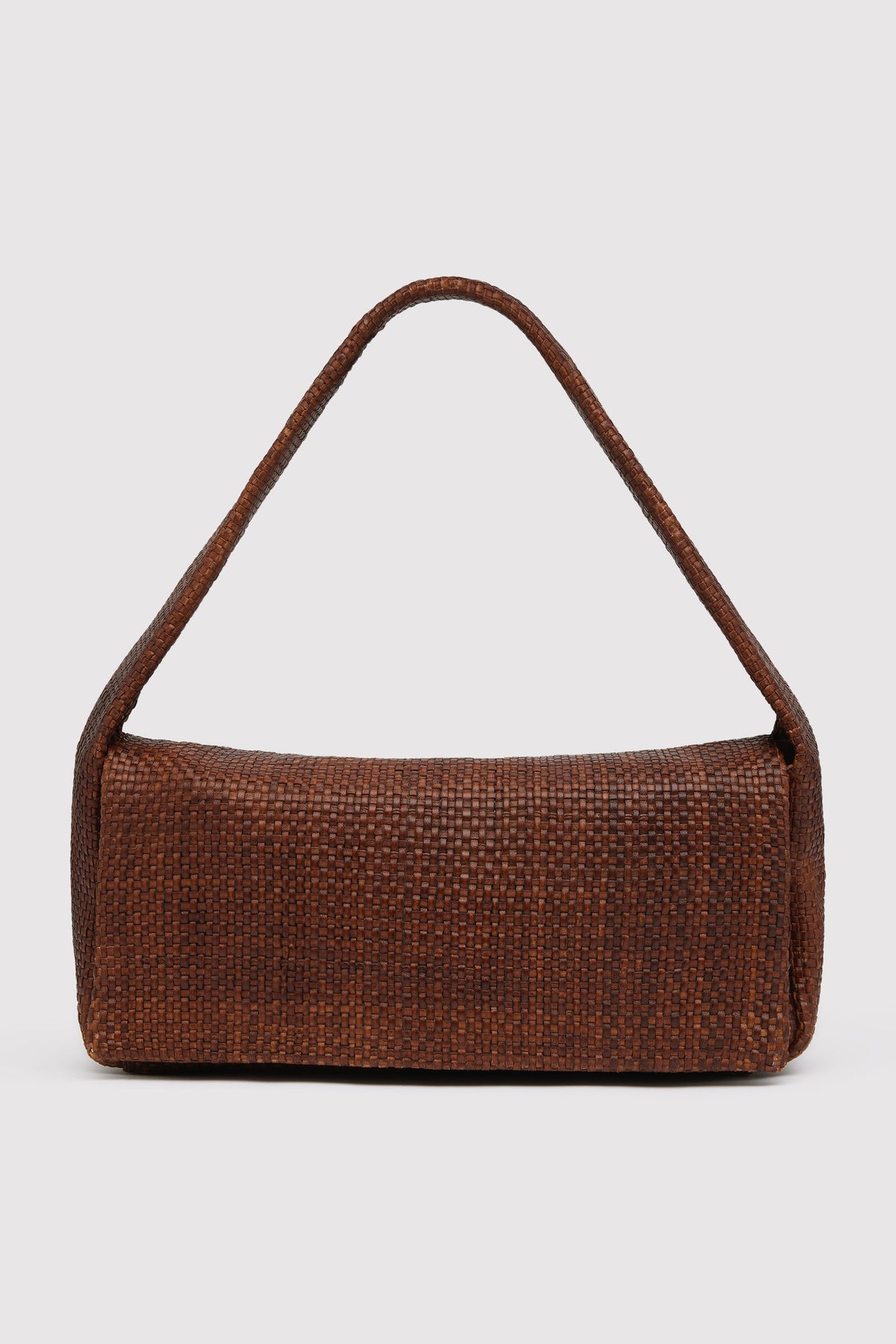 Woven Slim Satchel - Chestnut