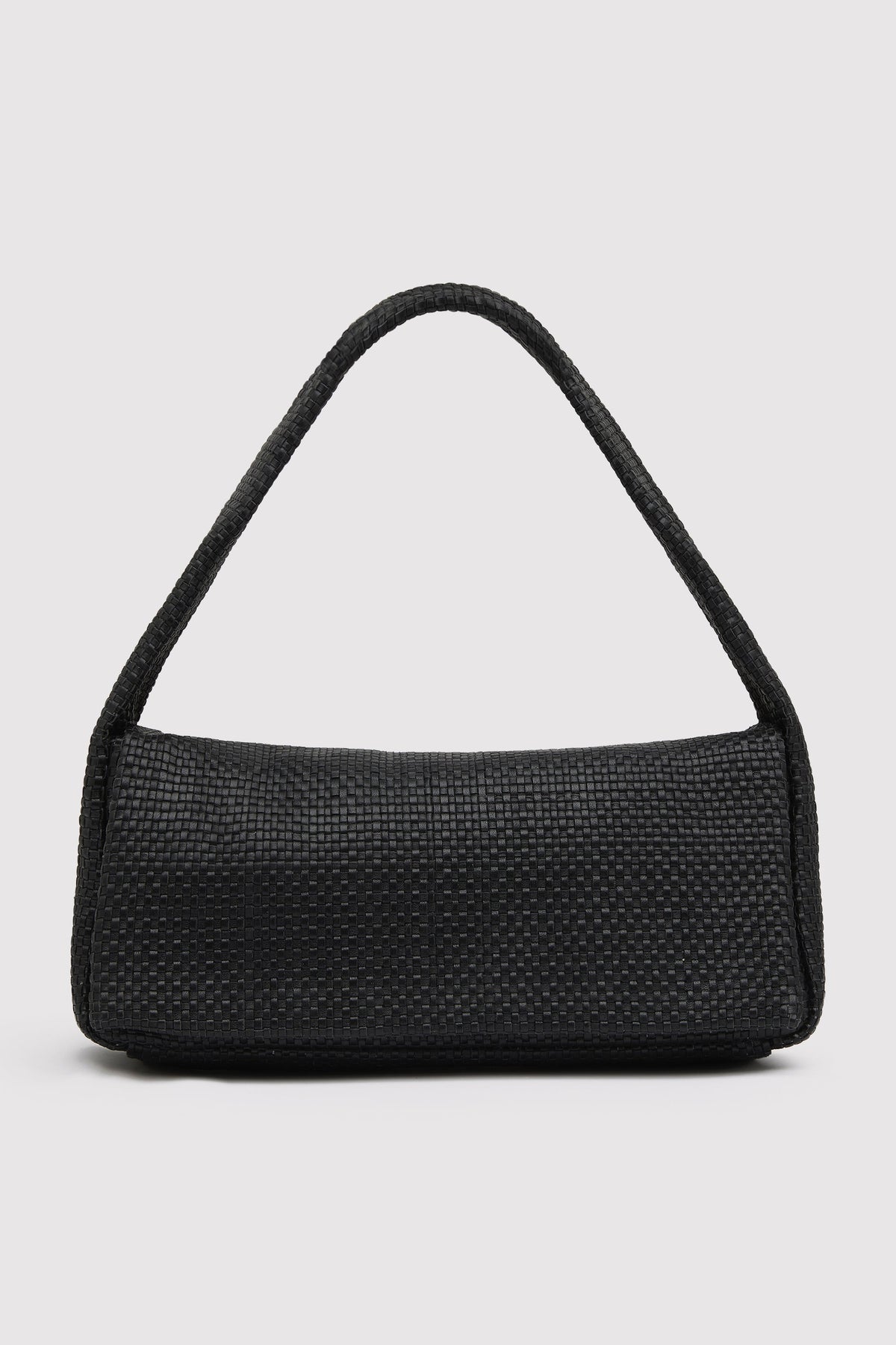 Woven Slim Satchel - Black