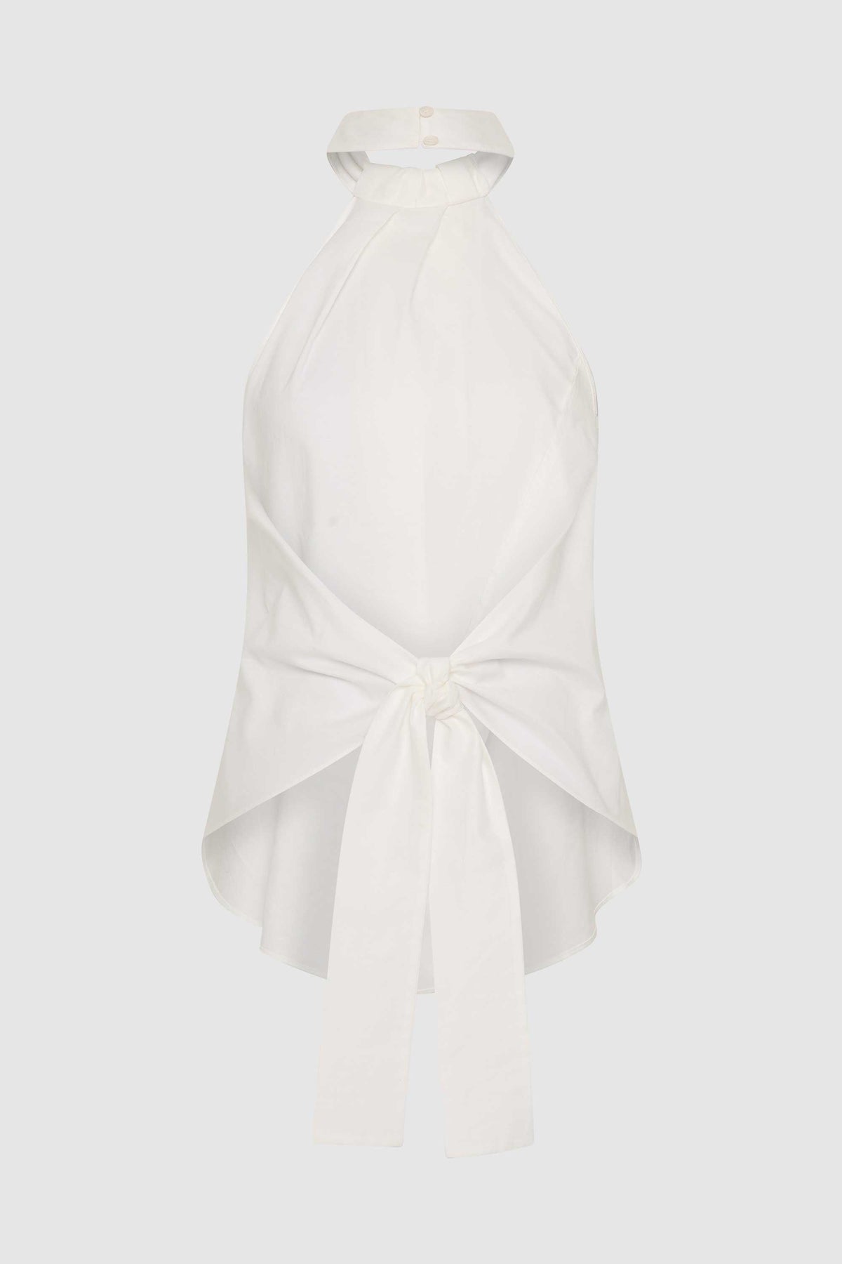 Oxford Halter Tie Back Top - White