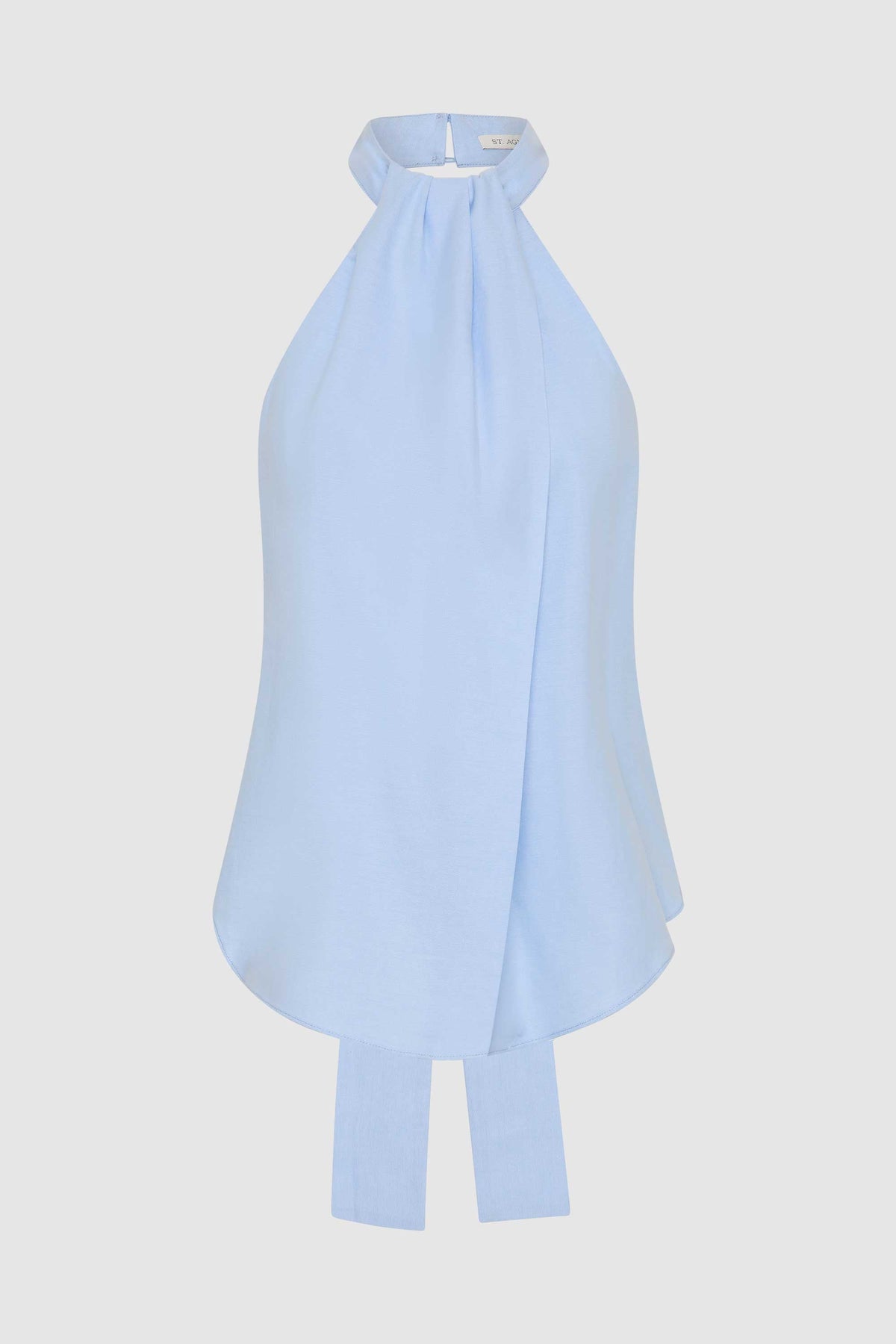 Oxford Halter Tie Back Top - Ciel Blue