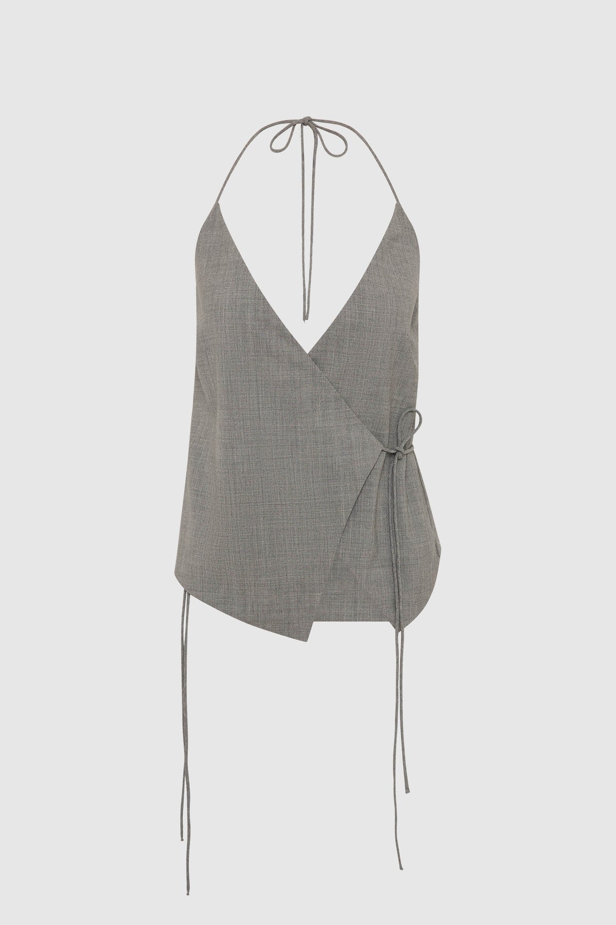 Wool Rouleau Halter Top - Pumice