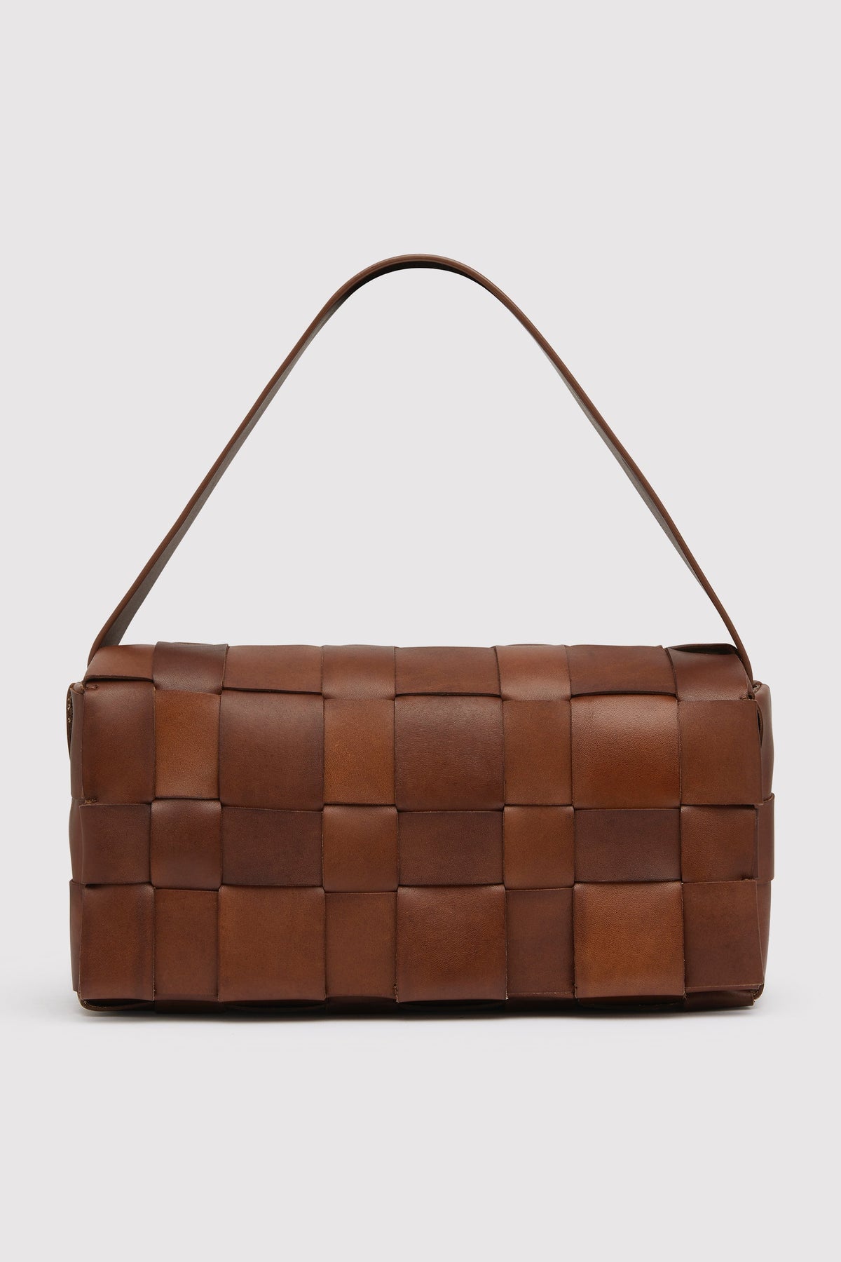 Woven Envelope Slim Tote - Chestnut