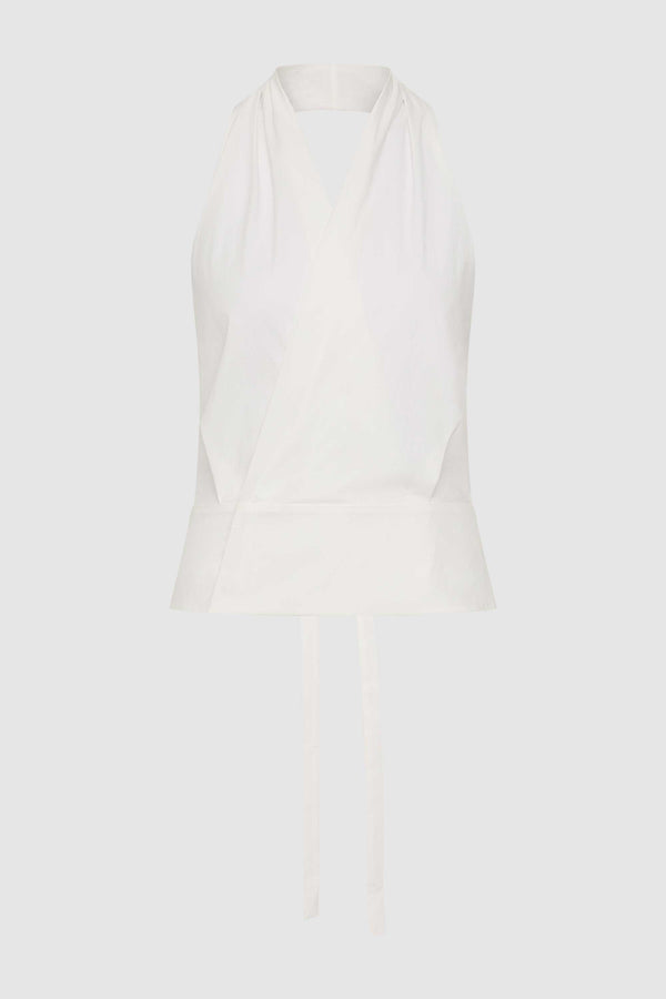 Halter Wrap Top - White