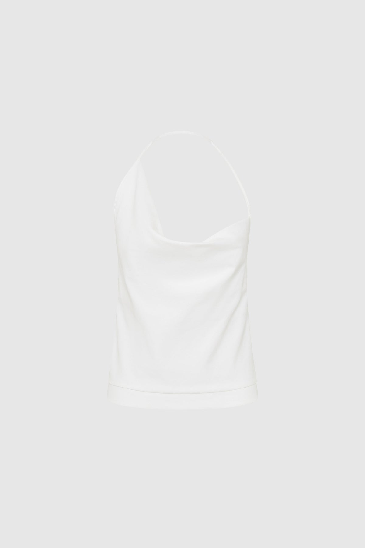 Cotton Jersey Halter Top - Off White