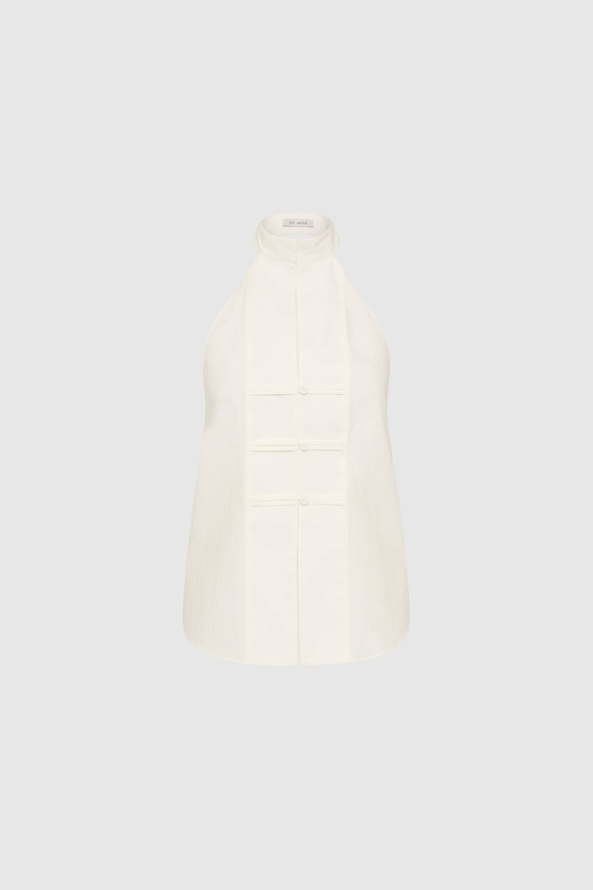 Button Detail Halter Top - Off White