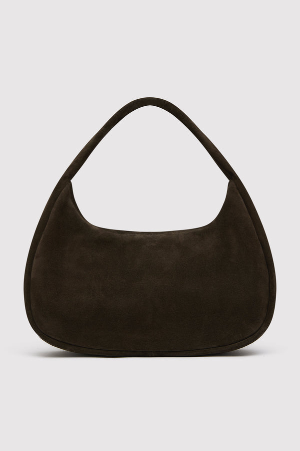 Suede Large Bon Bon Bag - Coffee