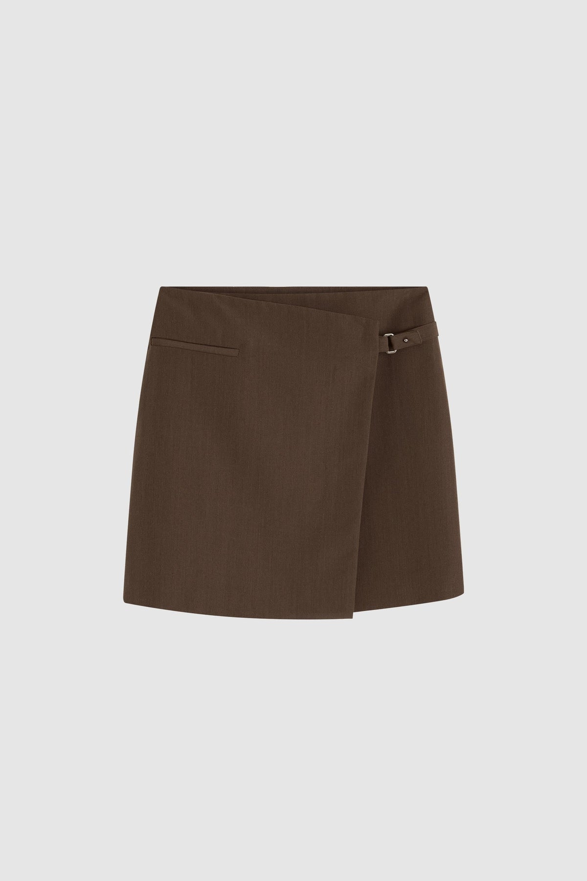 Silk Canvas Wrap Skirt - Mud