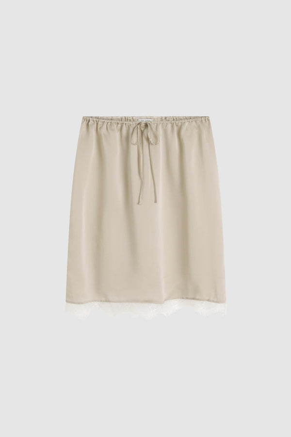 Fine Lace Skirt - Stone