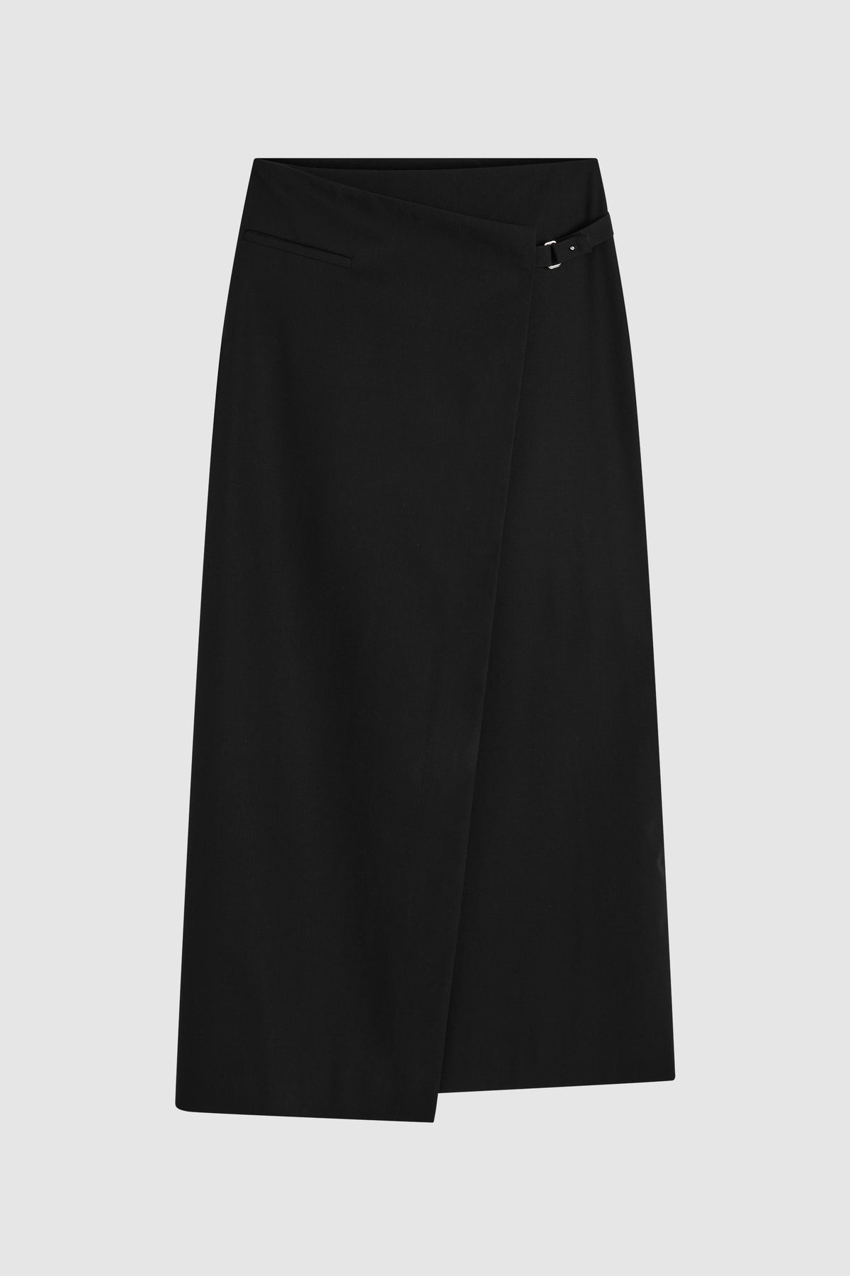 Tailored Wrap Skirt - Black