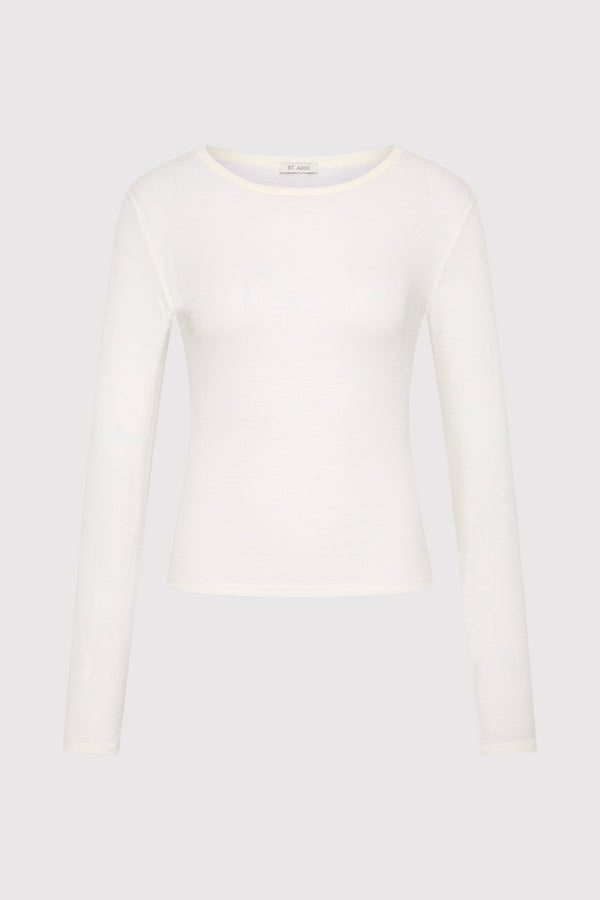 Baby Wool Long Sleeve Top - Off White