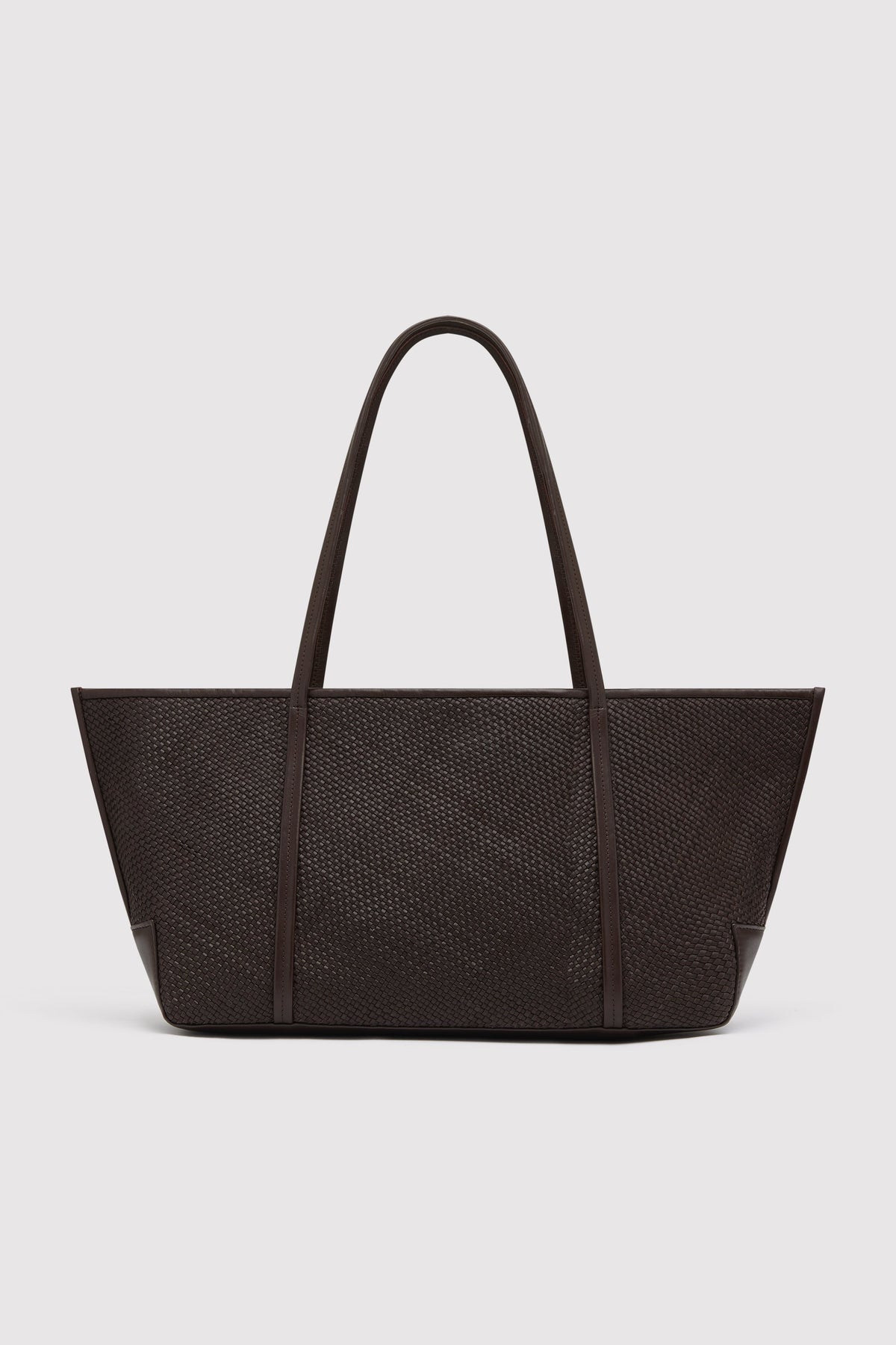 Woven Bateau Tote - Coffee
