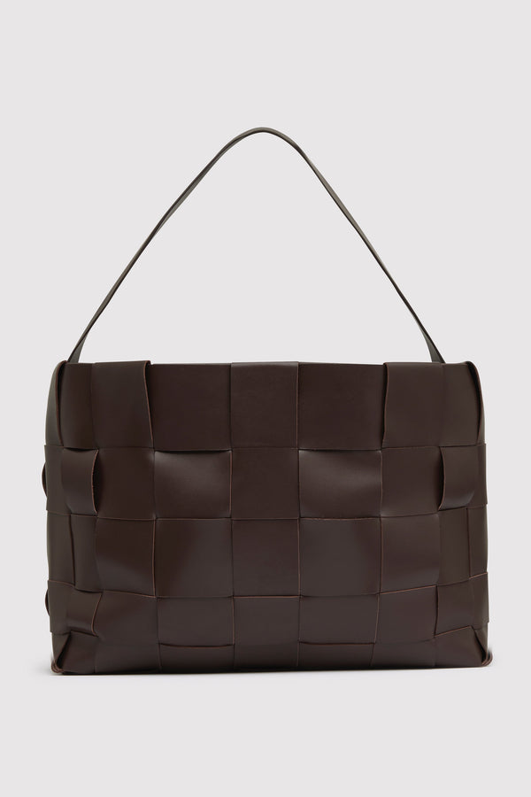 Woven Large Tote - Chocolate