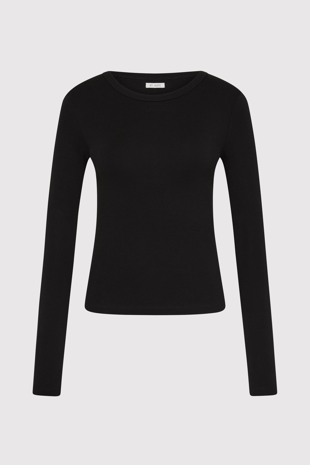 Organic Cotton Long Sleeve Top - Jet Black