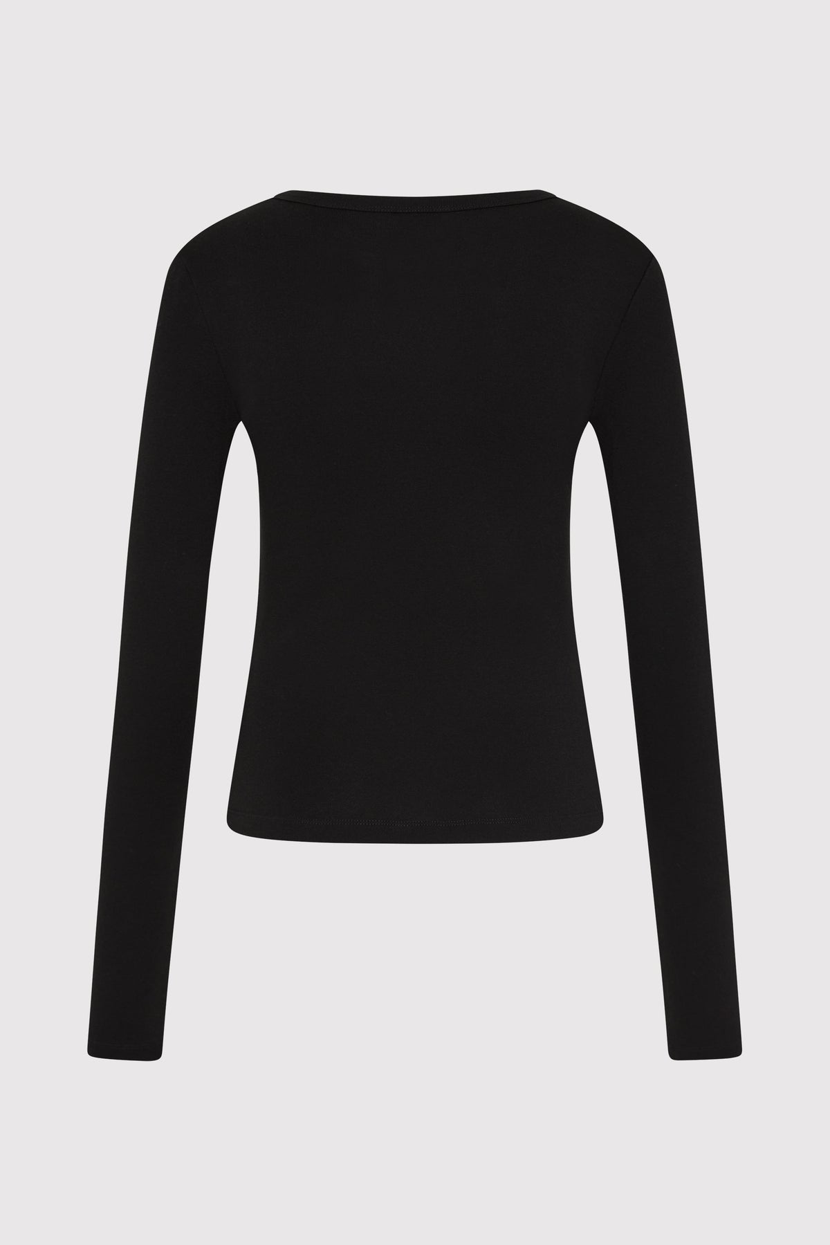 Organic Cotton Long Sleeve Top - Jet Black