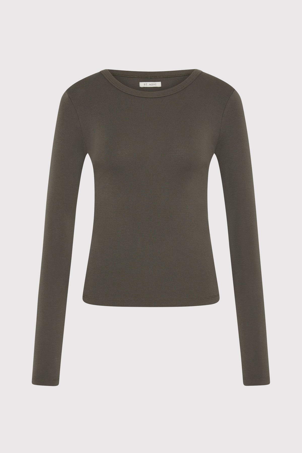 Organic Cotton Long Sleeve Top - Khaki