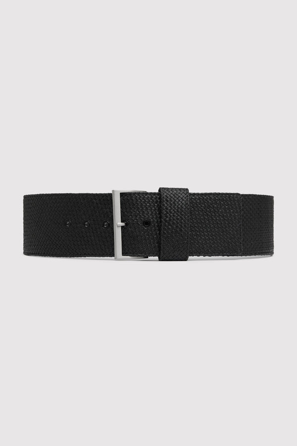Woven Wide Belt - Black