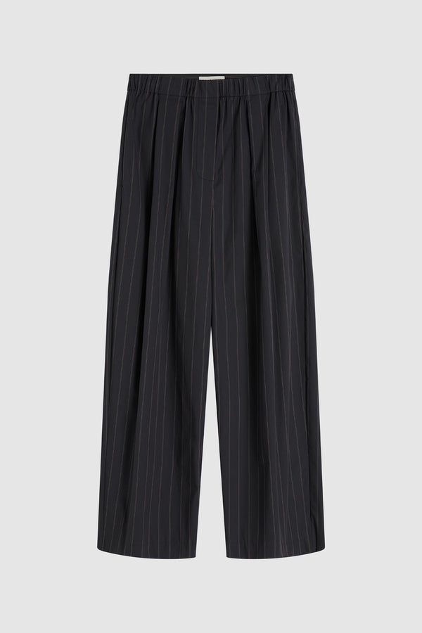 Stripe Relaxed Pleat Pants - Ink Stripe