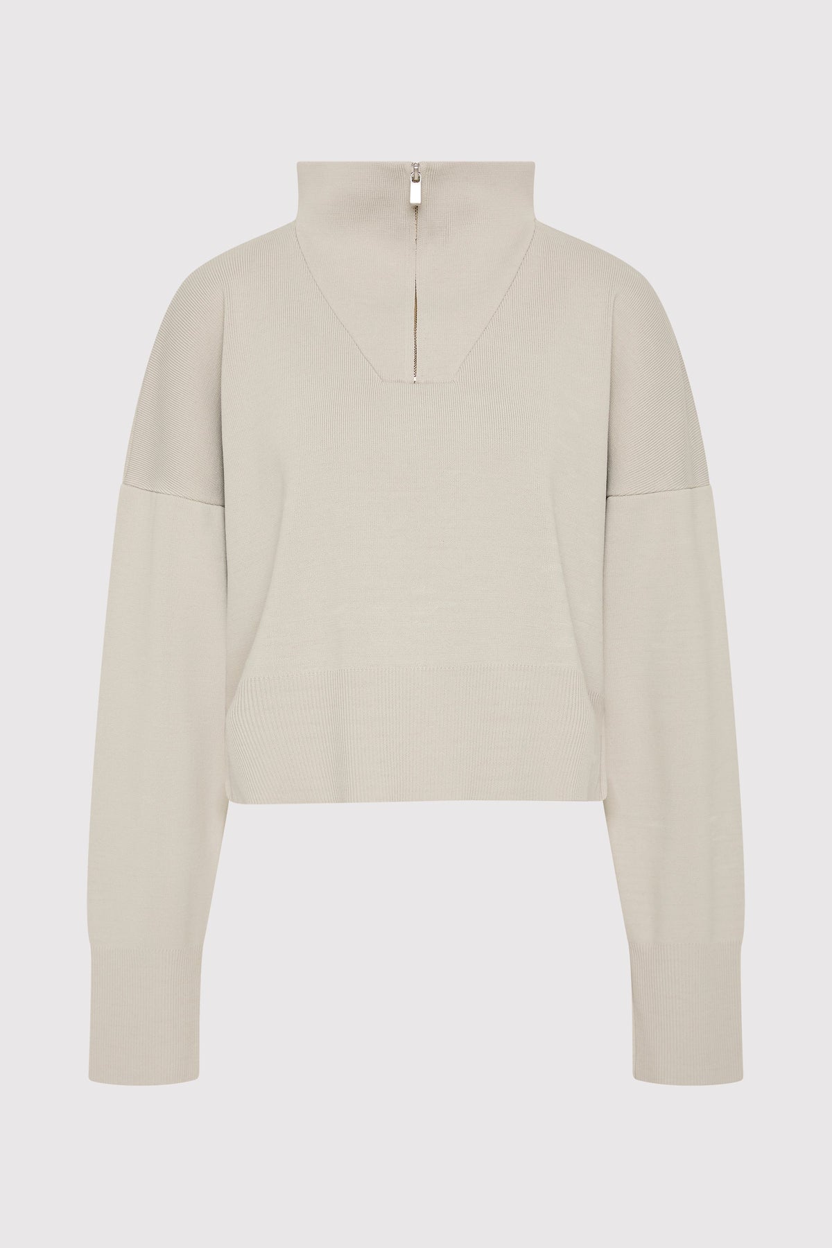Milano Knit Zip Jumper - Silver