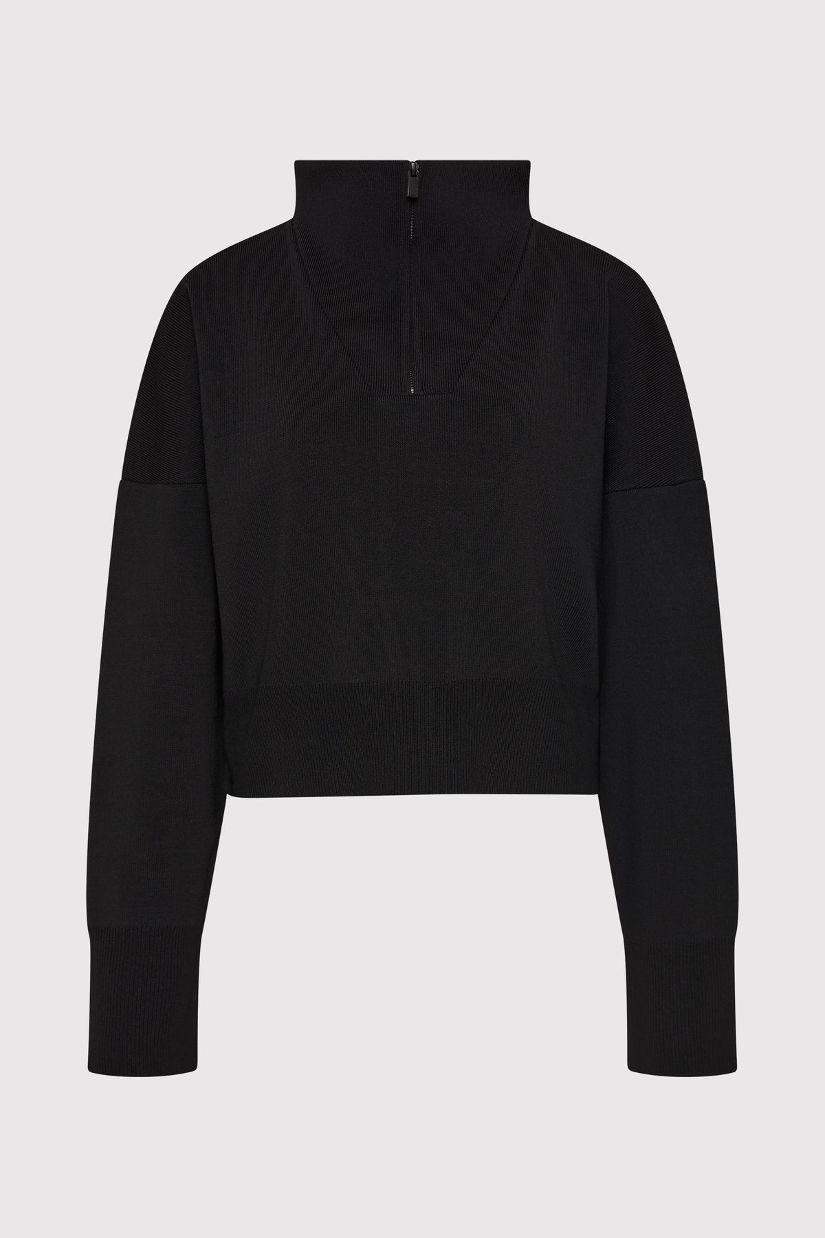 Milano Knit Zip Jumper - Black
