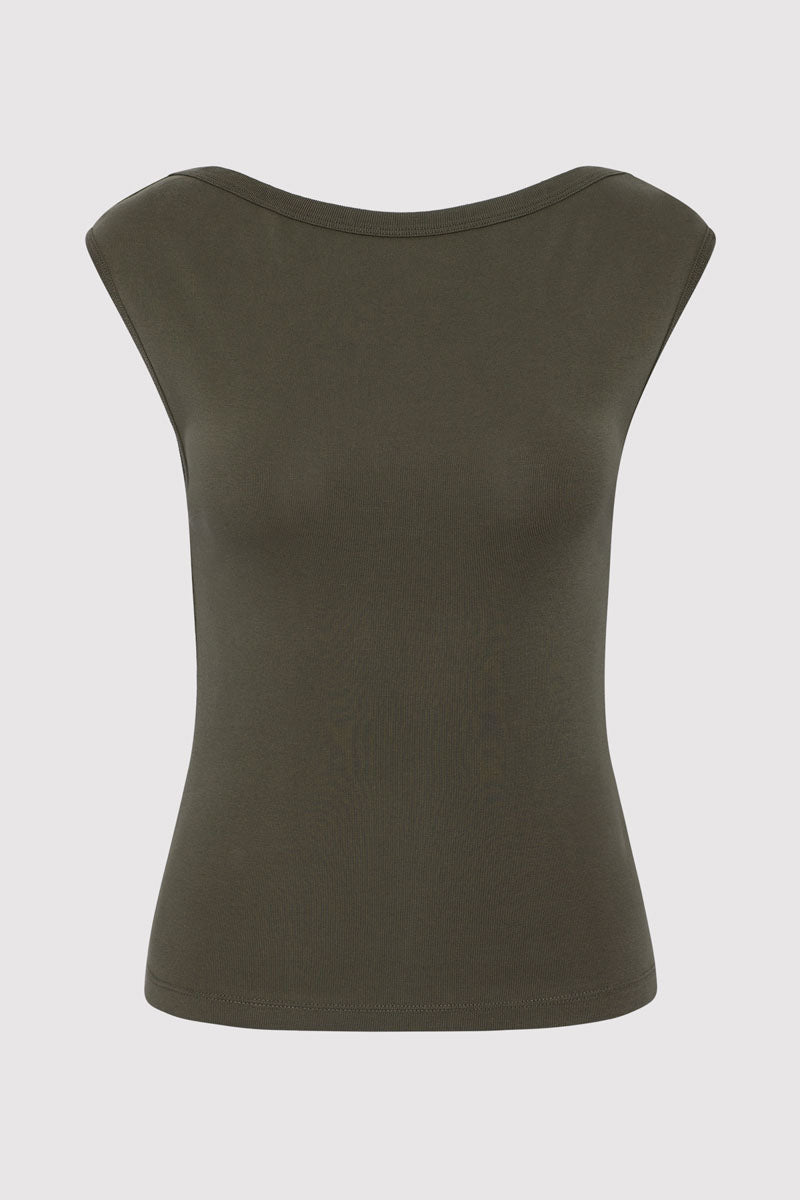 Organic Cotton Ballerina Top - Khaki