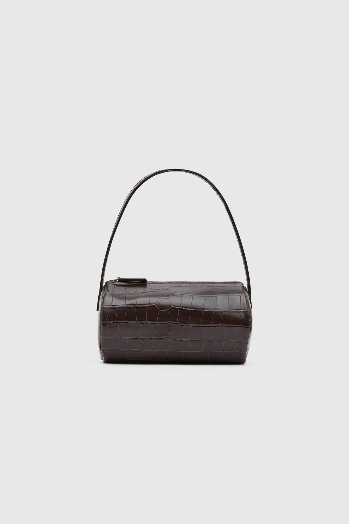 Connolo Shoulder Bag - Croc Embossed Coffee - Ghost