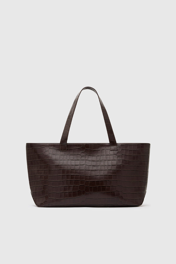 Carryall Tote - Croc Embossed Coffee