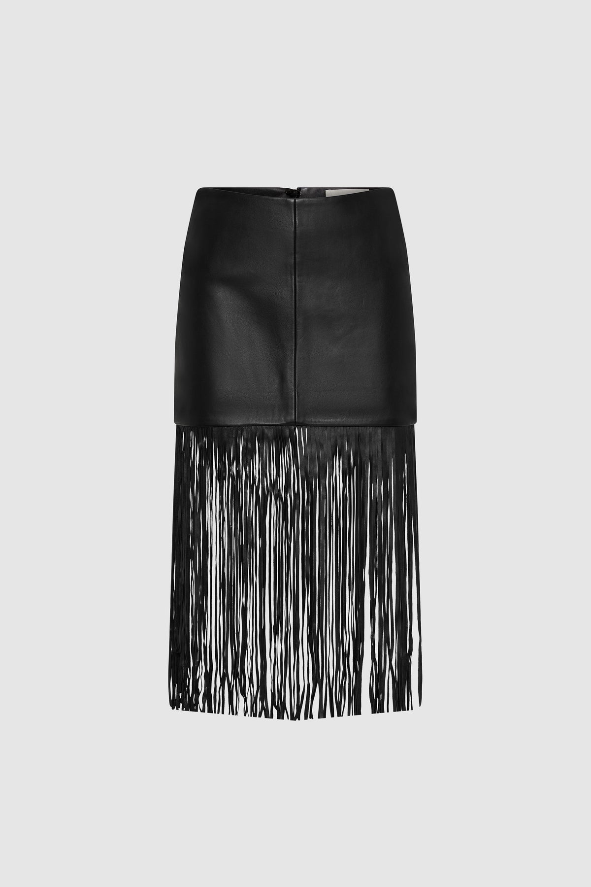 Leather Fringe Skirt - Black - Ghost