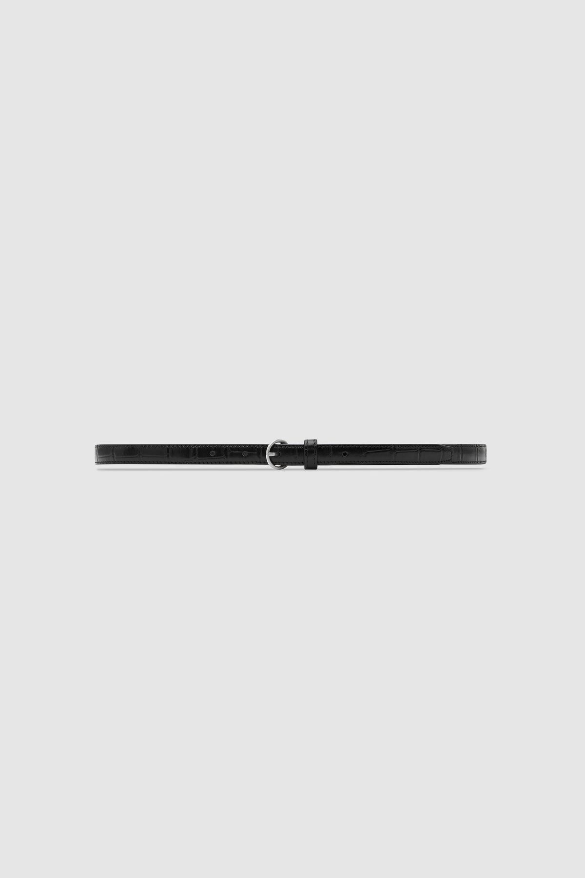 Minimal Slim Belt - Croc Embossed Coffee - Ghost