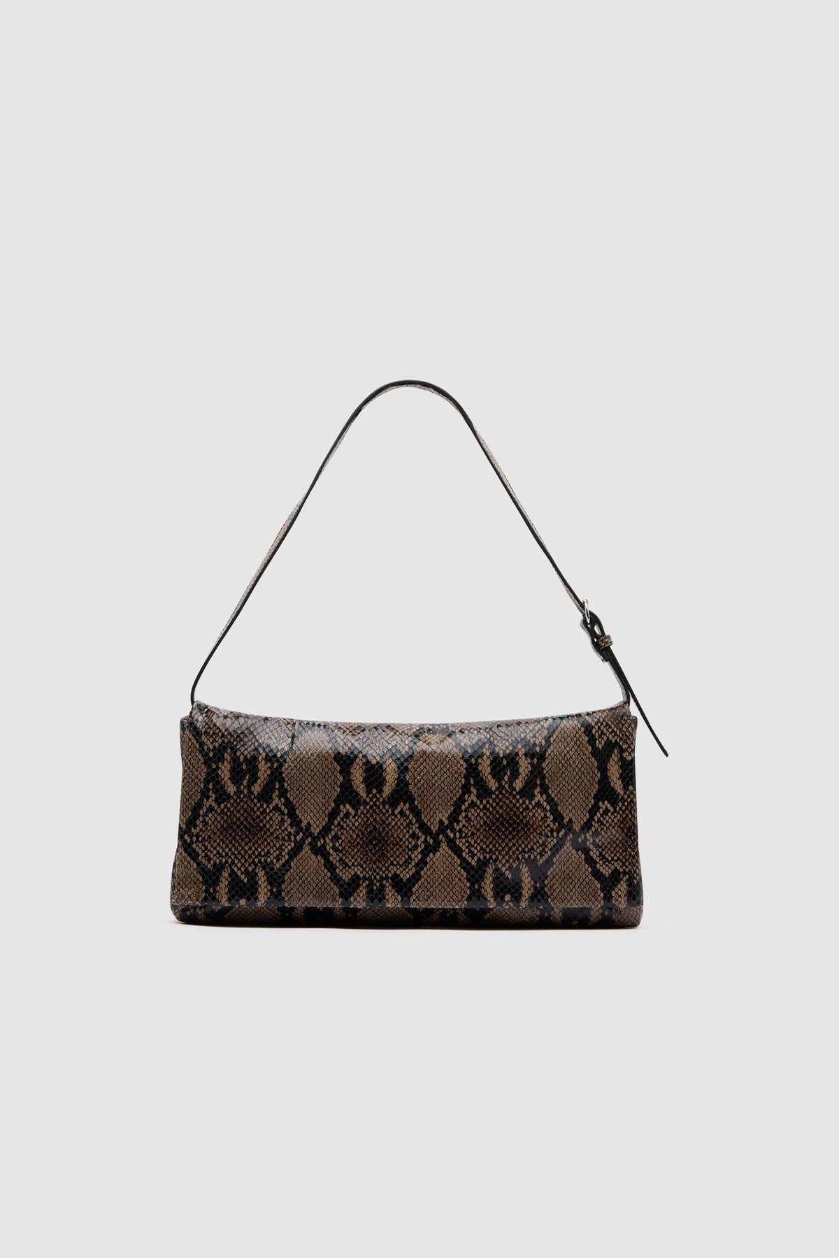 Soft Detachable Belt Bag - Python Embossed - Ghost