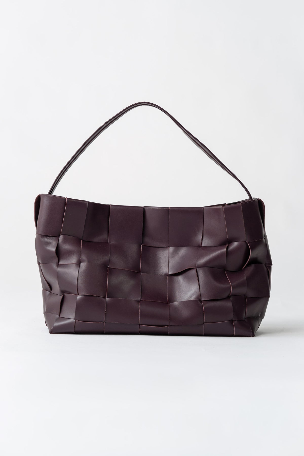 Woven Large Tote - Plum