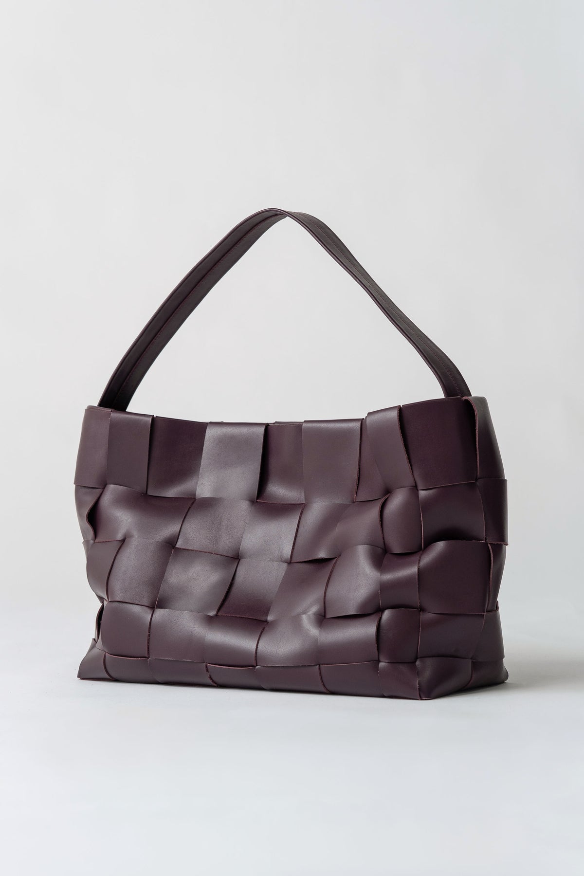 Woven Large Tote - Plum