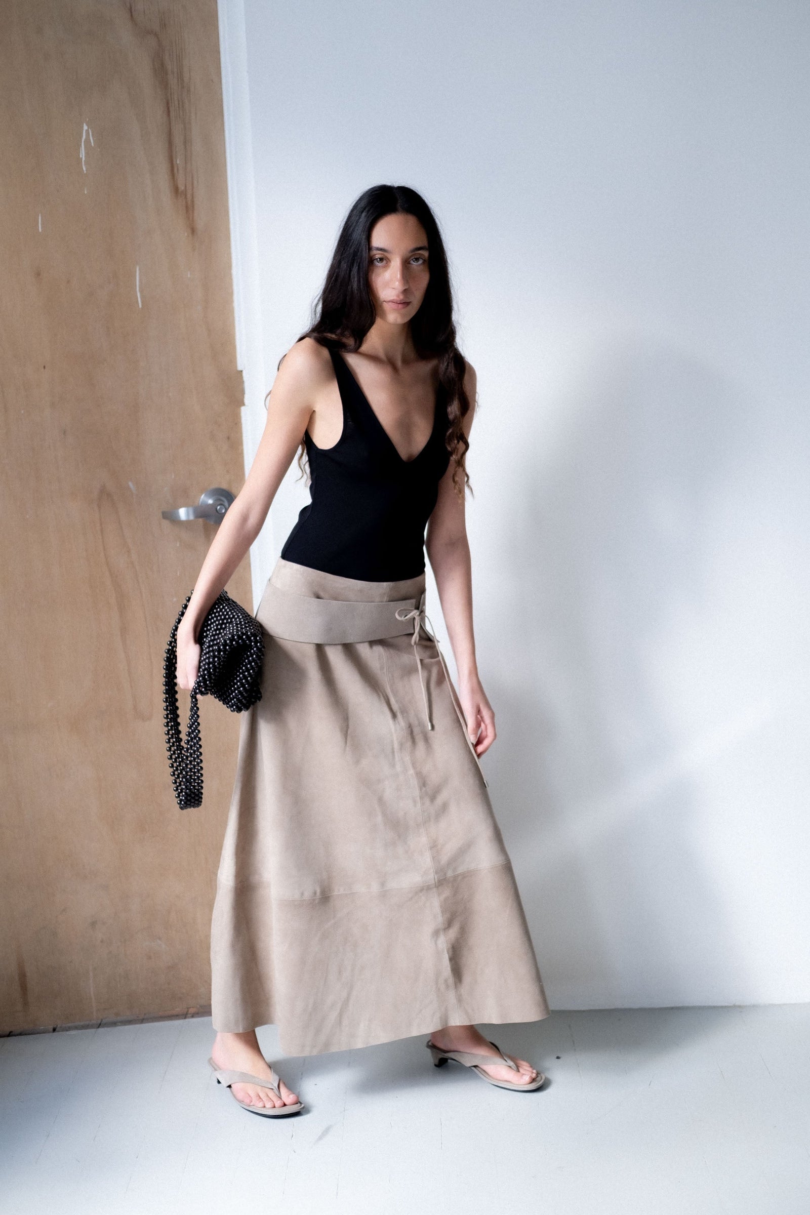 PRE-ORDER: Suede Circle Skirt - Earth