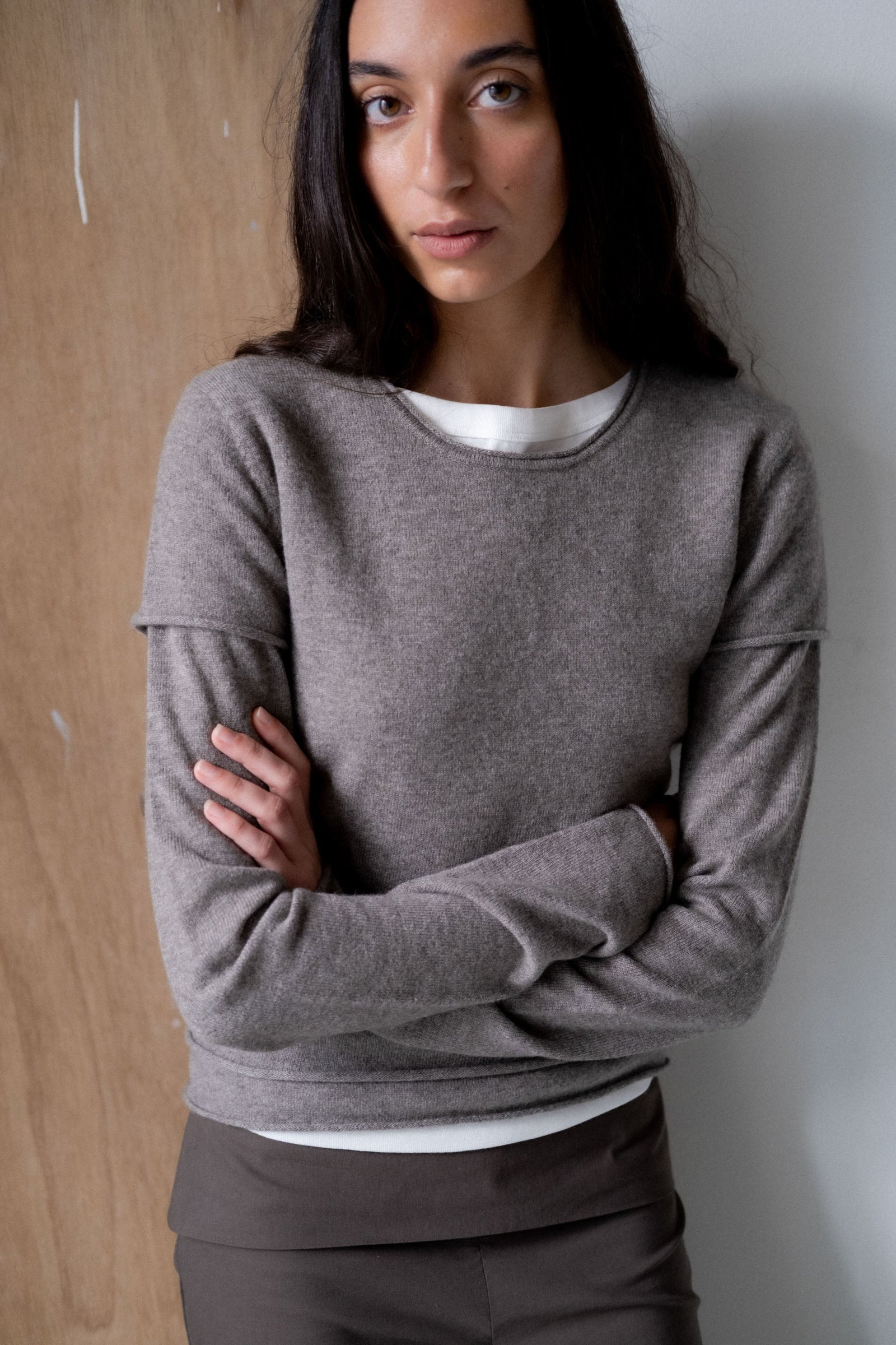 Fine Merino Wool Long Sleeve Top - Vapor